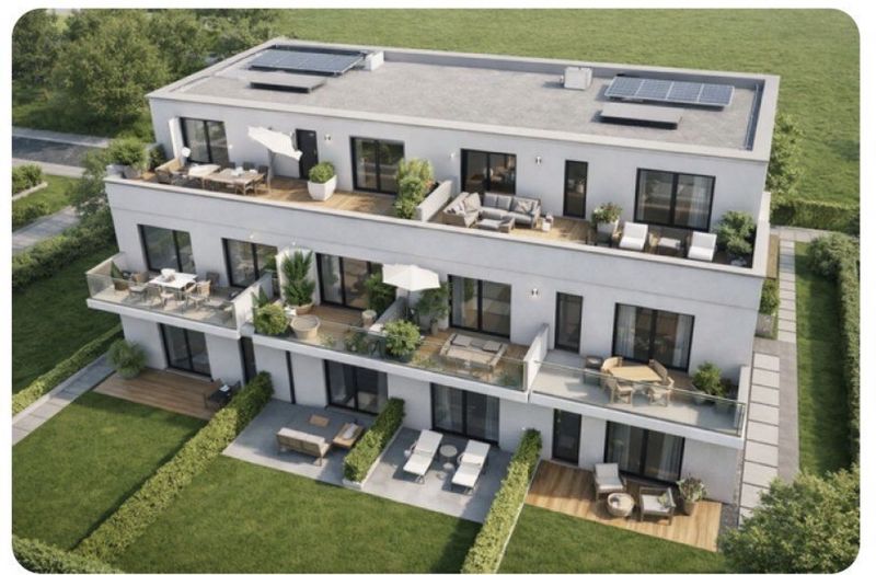 Penthouse-Neubau | 77 m² | große Süd-Dachterrasse | Aufzug | KfW40 | Gesmold